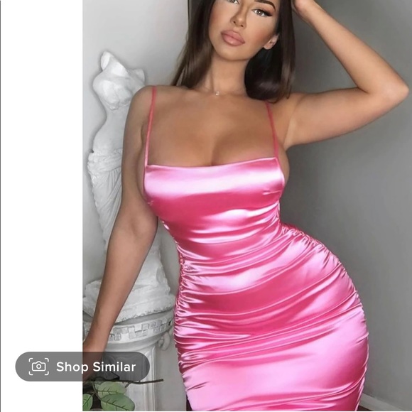 Pink Satin Dress - Picture 4 of 13
